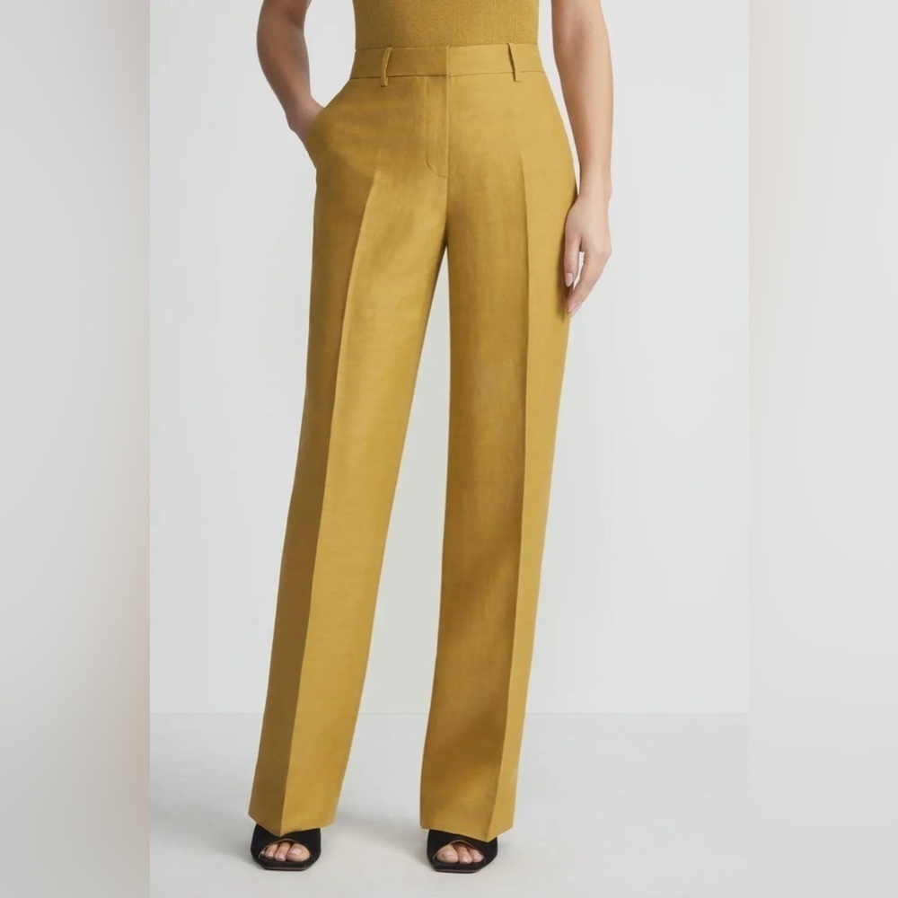 LAFAYETTE 148 Linen Blend Gates Pants in Desert Grass Size 10 NWT